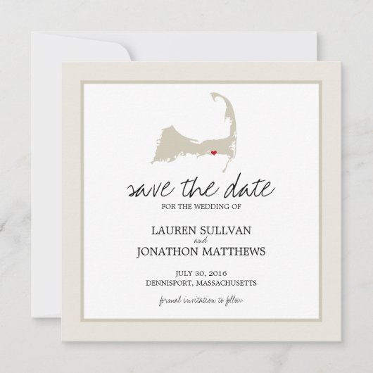 Save The Date Dennisport Cape Cod Wedding Enregistrer la date (Devant)