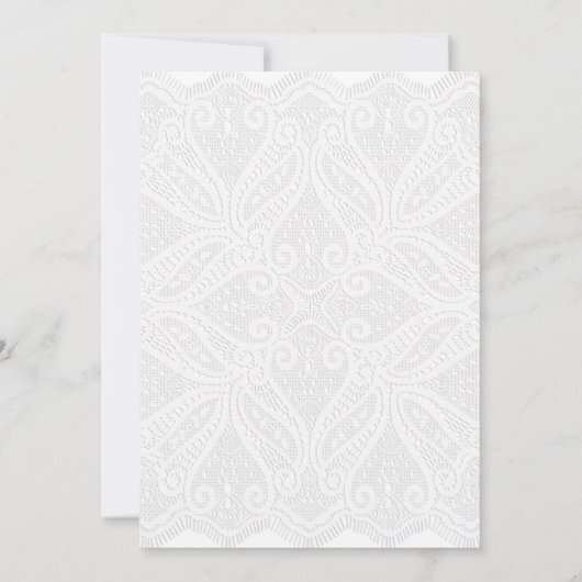Save The Date Dentelle Blanche Et Fleurs (Dos)