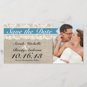 Save The Date Dentelle & Burlap Look Enregistrer la date -Médite