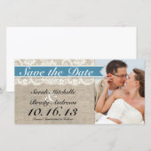 Save The Date Dentelle & Burlap Look Enregistrer la date -Médite (Devant / Derrière)