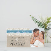 Save The Date Dentelle & Burlap Look Enregistrer la date -Médite (Debout devant)