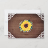 Save The Date Dentelle de tournesol rustique Babys Mariage (Dos)