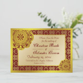 Save The Date Dentelle d'or arabesque, 5x7 enregistrer la date (Debout devant)