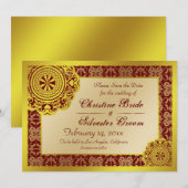 Save The Date Dentelle d'or arabesque, 5x7 enregistrer la date (Devant / Derrière)