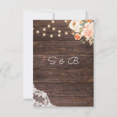 Save The Date Dentelle en bois, lumières, broussailles et broyag (Dos)