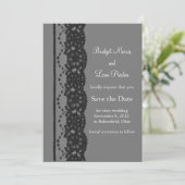 Save The Date Dentelle française Enregistrer la date (gris) (Debout devant)