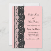Save The Date Dentelle française Enregistrer la date (rose) (Devant)