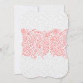 Save The Date Dentelle rose et Damas blanches Enregistrer la dat (Dos)