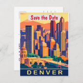 Save The Date Denver, City Skyline, Colorado (Devant / Derrière)