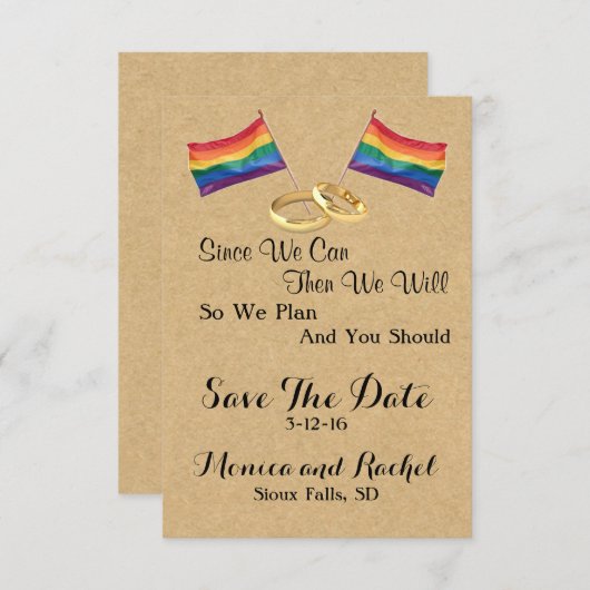 Save The Date Depuis Que Nous Pouvons : Mariage Lesbienne Enregi (Devant / Derrière)