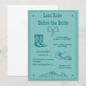 Save The Date Dernière promenade avant la mariée Western Bachelo (Devant / Derrière)