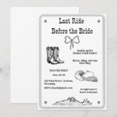 Save The Date Dernière virée avant la mariée Enterrement de vie (Devant / Derrière)