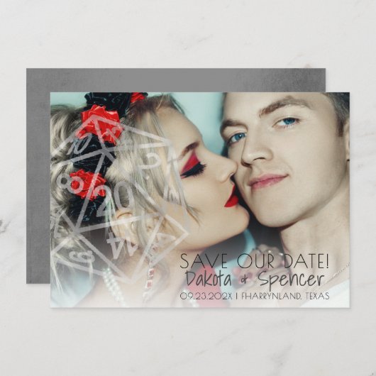 Save The Date Dés RPG | Imaginaire classique Tabletop Gamer Phot (Devant / Derrière)