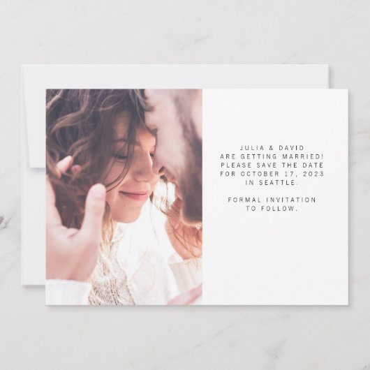 Save The Date Des souhaits simples | Deux Mariages photo (Dos)