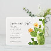 SAVE THE DATE DÉSERT DE COULEUR D'EAU CACTUS FLEURS ENREGISTRER (Debout devant)