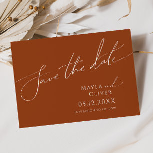 Save The Date Désert de Whimsical Terracotta Horizontal