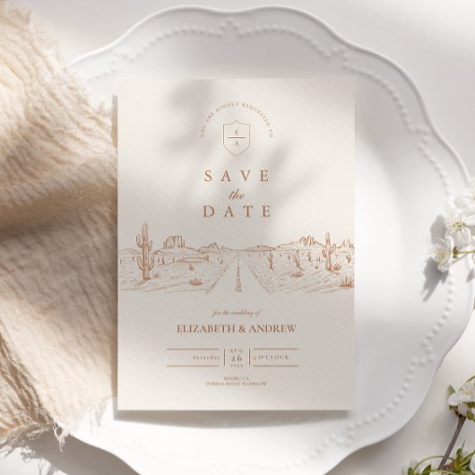 Save The Date Desert Road Western Mariage