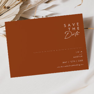 Save The Date Désert simple Terracotta Horizontal