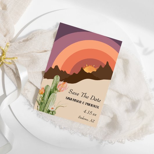 Save The Date Desert Sunset Destination Wedding Enregistrer La D