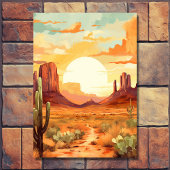 Save The Date Desert Sunset et Cactus Sud-Ouest Mariage