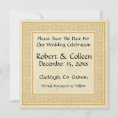 Save The Date Design Celtique Avec Mariage Claddagh Enregistrer  (Dos)