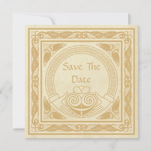 Save The Date Design Celtique Avec Mariage Claddagh Enregistrer  (Devant)