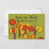 Save The Date Design d'action de grâces rétro rouge, jaune et ve (Devant)