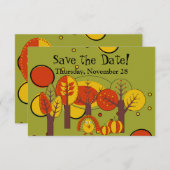 Save The Date Design d'action de grâces rétro rouge, jaune et ve (Devant / Derrière)