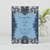 Save The Date Design élégant bleu celtique (Debout devant)