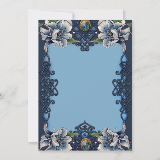 Save The Date Design élégant bleu celtique (Dos)