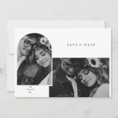 Save The Date Design Élégant Texte Photo Mariage Enregistrer La  (Devant)
