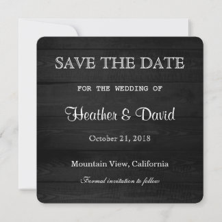 Save The Date Design en bois gris Enregistrer la date Mariage
