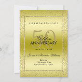 Save The Date Design Gold Confetti 50e Mariage (Devant)
