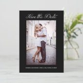 Save The Date Design moderne 2 Mariage photo Fiançailles noir (Debout devant)