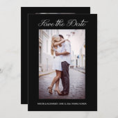 Save The Date Design moderne 2 Mariage photo Fiançailles noir (Devant / Derrière)