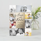 Save The Date Design Moderne Calligraphie Script 8 Multi Photo (Debout devant)