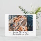 Save The Date Design moderne Calligraphie Script photo (Debout devant)