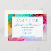 Save The Date Design moderne en marbre Abstrait (Devant / Derrière)