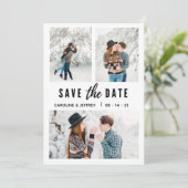 Save The Date design moderne multi photo enregistrer la date (Debout devant)