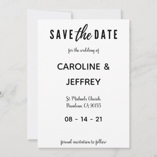 Save The Date design moderne multi photo enregistrer la date (Dos)