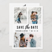 Save The Date design moderne multi photo enregistrer la date (Devant / Derrière)