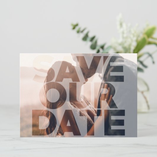 Save The Date Design Moderne Photo Mariage Enregistrer La Date (Debout devant)