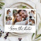 Save The Date Design moderne Script 3 Photo Collage Mariage