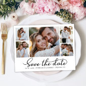 Save The Date Design moderne Script 3 Photo Collage Mariage