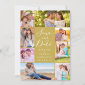 Save The Date Design Moderne Script 8 Multi Photo Enregistrer La (Devant)