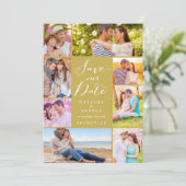 Save The Date Design Moderne Script 8 Multi Photo Enregistrer La (Debout devant)