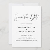 Save The Date Design moderne Script Coeur En Forme De Photo (Dos)