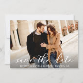 Save The Date Design moderne Script Couple Photo (Devant)