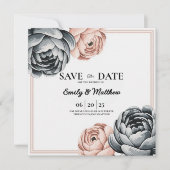 Save The Date Design Rose Dusty Moderne Enregistrer La Date (Devant)