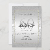 Save The Date Design Silver Confetti 60e mariage Enregistrer la  (Devant)